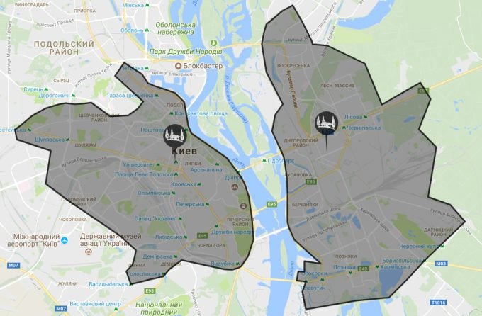 Пиццерия Pizza di Casa - зоны доставки